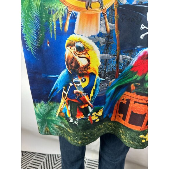 Hawaiian Parrot Print Mens Shirt XL By Hawalili Polyester - Picture 7 of 16